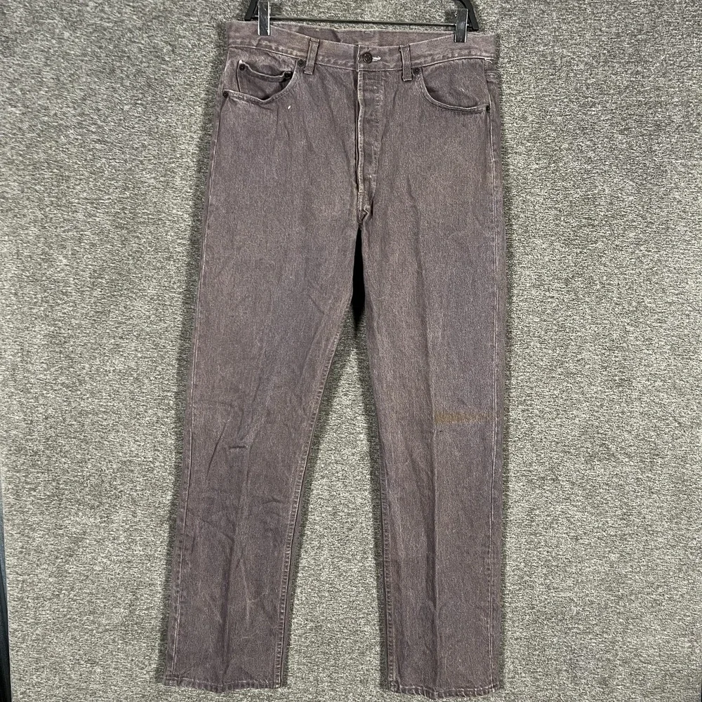 Vintage Levis 501 Jeans Mens 36x34 Brown Button‎ Fly Made USA Straight Leg 90s